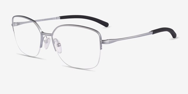 Oakley Moonglow Satin Chrome MetalEyeglass Frames from EyeBuyDirect, Angle View
