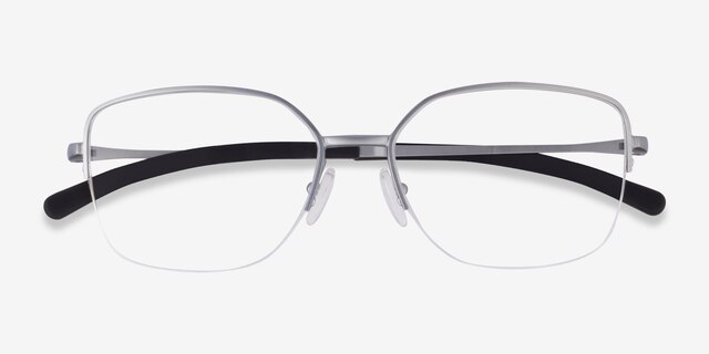 Oakley Moonglow Satin Chrome MetalEyeglass Frames from EyeBuyDirect, Closed View