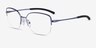 Oakley Moonglow Satin Blue MetalEyeglass Frames from EyeBuyDirect, Angle View