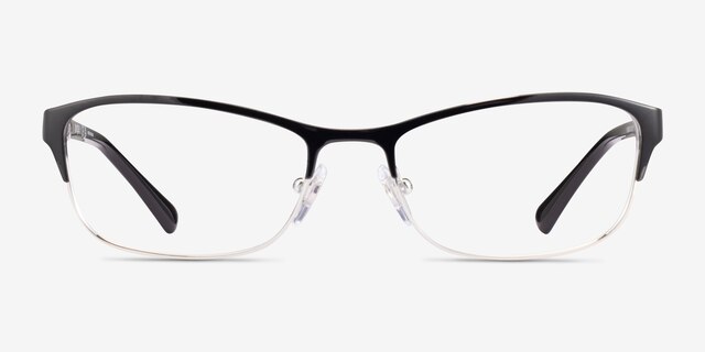 Vogue Eyewear VO4057B Black Silver MetalEyeglass Frames from EyeBuyDirect, Front View
