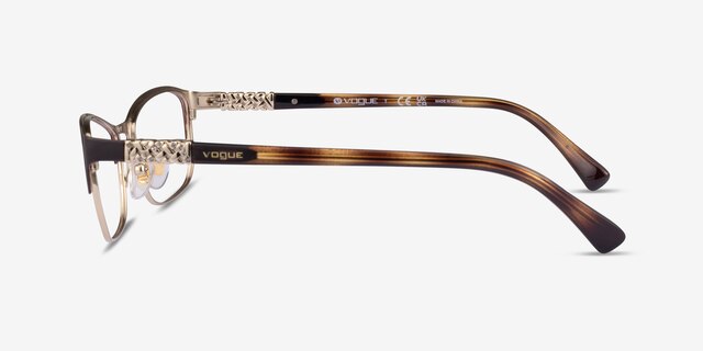 Vogue Eyewear VO4057B Brown Pale Gold MetalEyeglass Frames from EyeBuyDirect, Side View