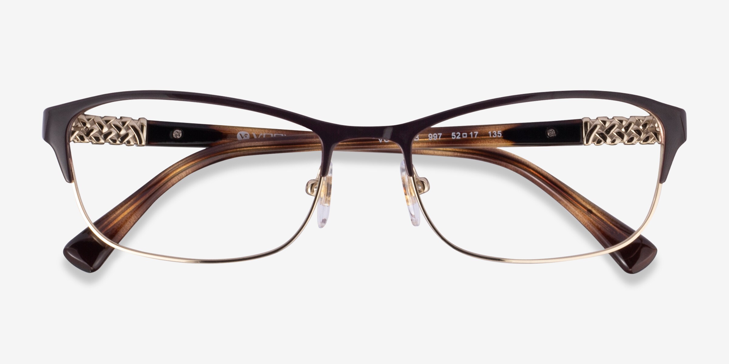 Vogue VO4057-B 997 Eyeglasses Brown Gold Tortoise Cat Eye Frames‎ 54-17-140 Demo VO5704B Eyeglasses - Vogue Authorized Retailer | coolframes  main image 3