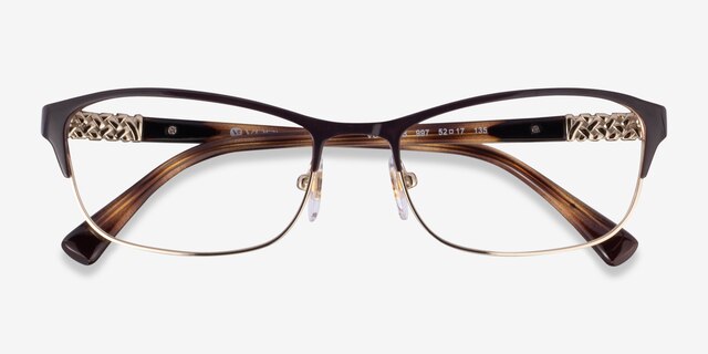 Vogue Eyewear VO4057B Brown Pale Gold MetalEyeglass Frames from EyeBuyDirect, Closed View