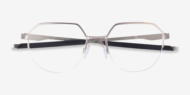 Oakley Inner Foil Satin Chrome MetalEyeglass Frames from EyeBuyDirect, Closed View