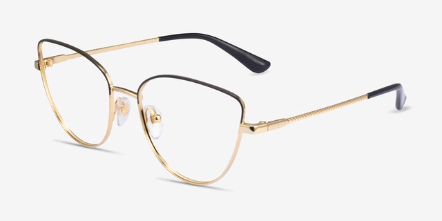 Vogue Eyewear VO4109 Black Gold MetalEyeglass Frames from EyeBuyDirect, Angle View