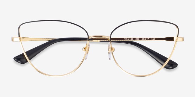 Vogue Eyewear VO4109 Black Gold MetalEyeglass Frames from EyeBuyDirect, Closed View