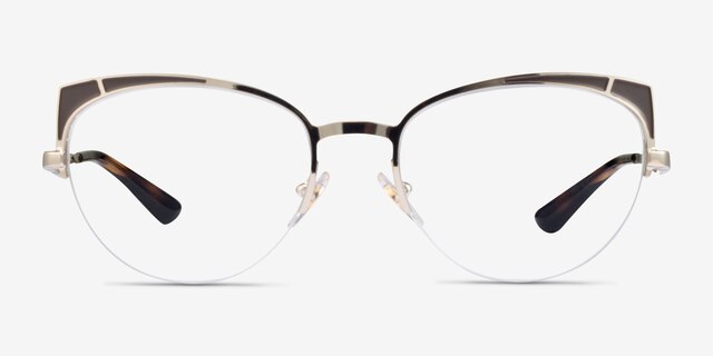 Vogue Eyewear VO4153 Gold Matte Brown MetalEyeglass Frames from EyeBuyDirect, Front View