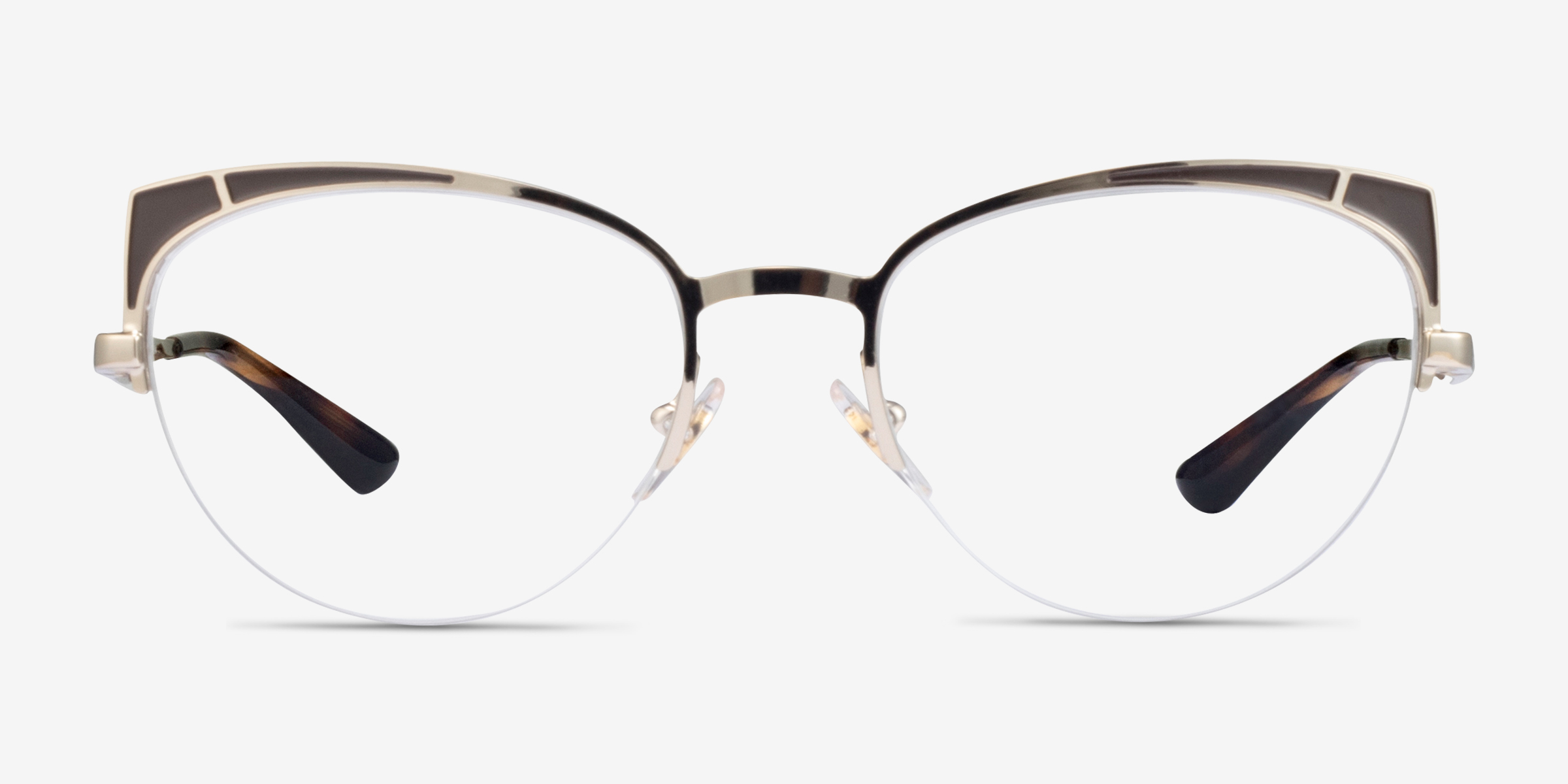 Vogue Eyewear Vo4153 Cat Eye Gold Matte Brown Frame Glasses For Women Eyebuydirect