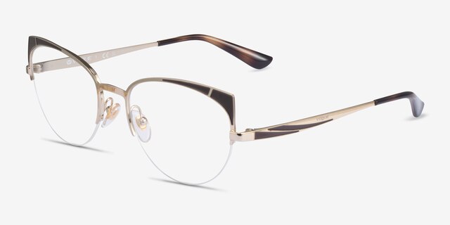Vogue Eyewear VO4153 Gold Matte Brown MetalEyeglass Frames from EyeBuyDirect, Angle View
