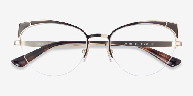 Vogue Eyewear VO4153 Gold Matte Brown MetalEyeglass Frames from EyeBuyDirect, Closed View