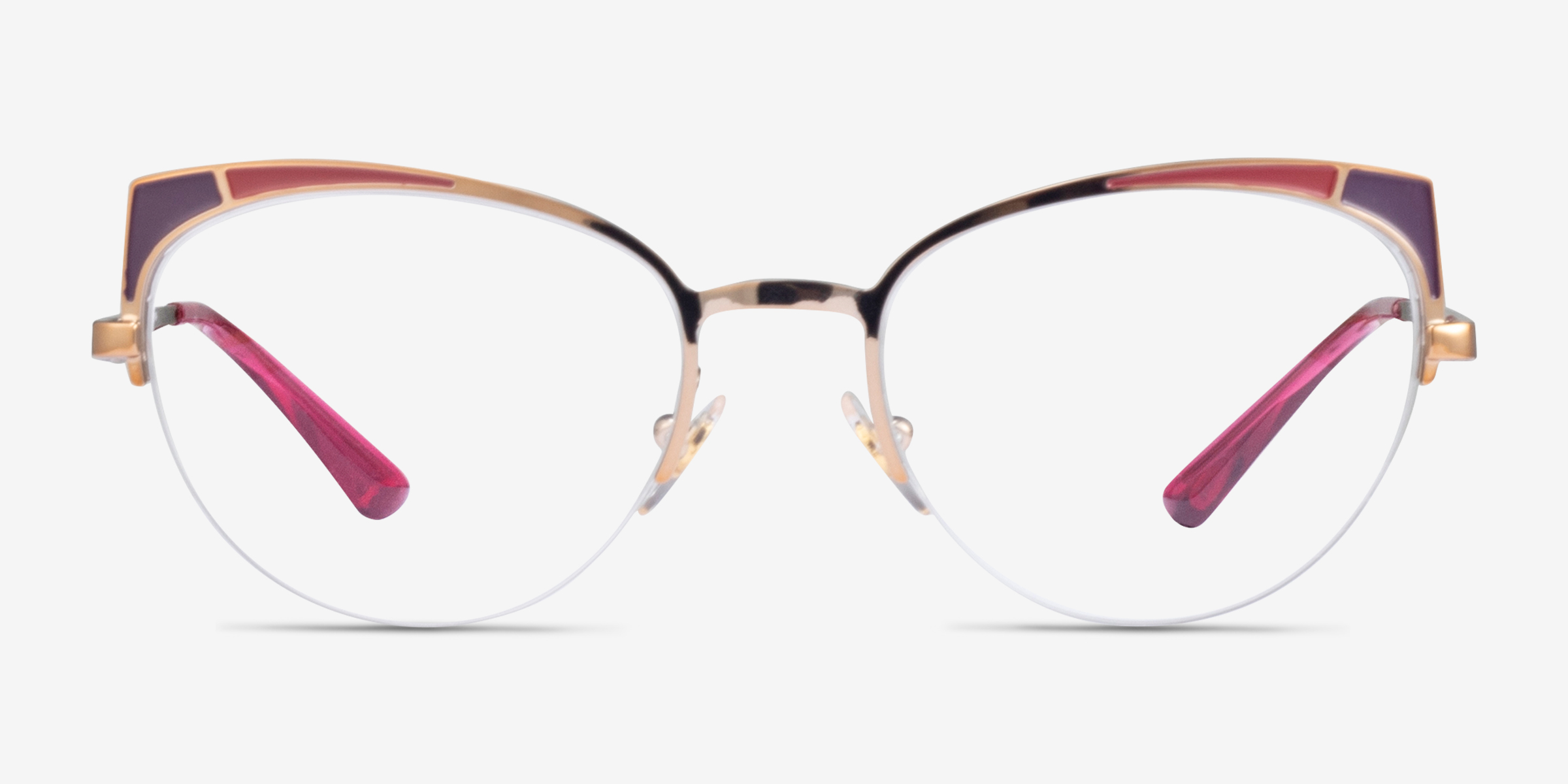 Vogue Eyewear VO4153 Cat Eye Matte Bordeaux Rose Gold Frame Glasses