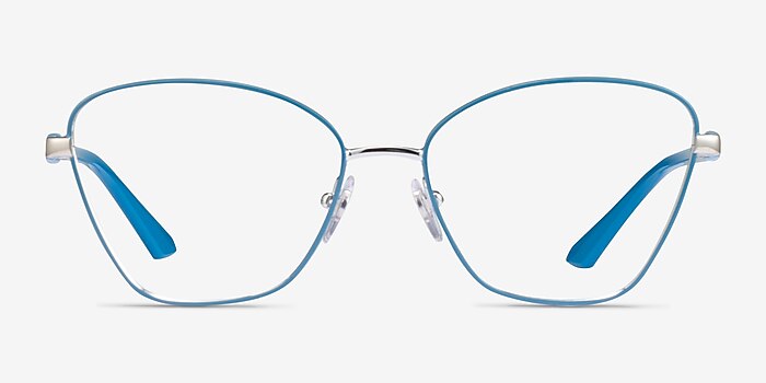 Vogue Eyewear VO4195 Blue  Silver Metal Eyeglass Frames from EyeBuyDirect