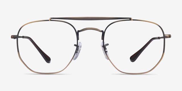 Ray-Ban RB3648V Antique Gold MetalEyeglass Frames from EyeBuyDirect, Front View