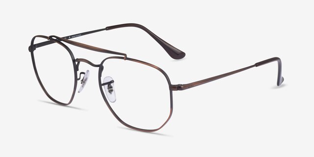 Ray-Ban RB3648V Antique Copper MetalEyeglass Frames from EyeBuyDirect, Angle View