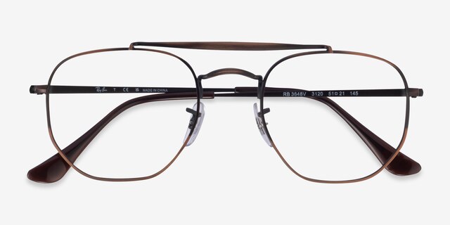 Ray-Ban RB3648V Antique Copper MetalEyeglass Frames from EyeBuyDirect, Closed View