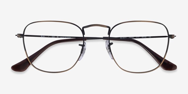 Ray-Ban RB3857V Frank Antique Gold MetalEyeglass Frames from EyeBuyDirect, Closed View