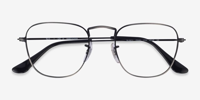 Ray-Ban RB3857V Frank Shiny Antique Gunmetal MetalEyeglass Frames from EyeBuyDirect, Closed View