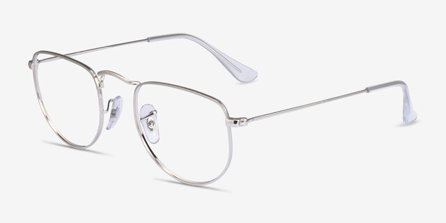 Ray-Ban RB3958V Elon Silver MetalEyeglass Frames from EyeBuyDirect, Angle View