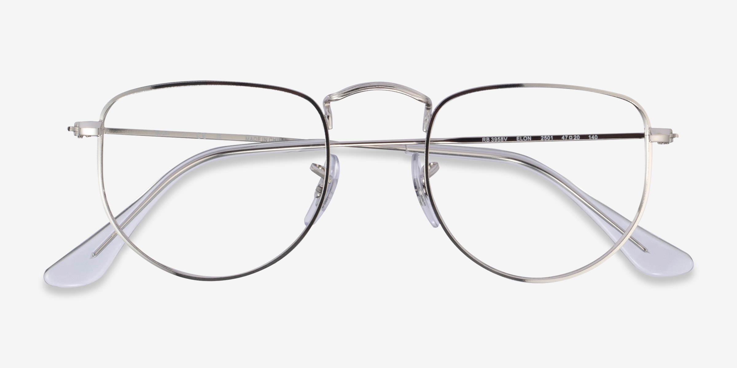 Ray-Ban RB3958V Elon - Geometric Silver Frame Eyeglasses | Eyebuydirect