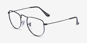 Ray-Ban RB3958V Elon Polished Black Métal Montures de lunettes de vue d'EyeBuyDirect, Vue d'Angle