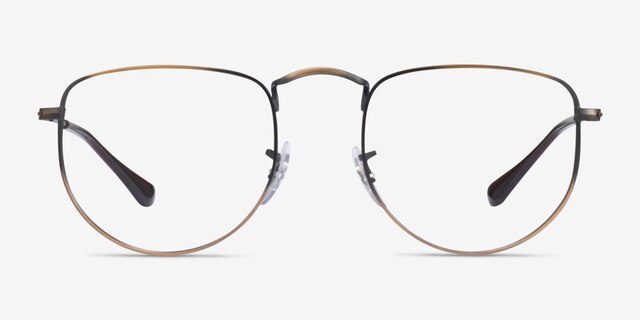 Ray-Ban RB3958V Elon Antique Gold MetalEyeglass Frames from EyeBuyDirect, Front View