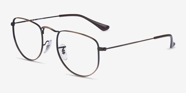 Ray-Ban RB3958V Elon Antique Gold MetalEyeglass Frames from EyeBuyDirect, Angle View