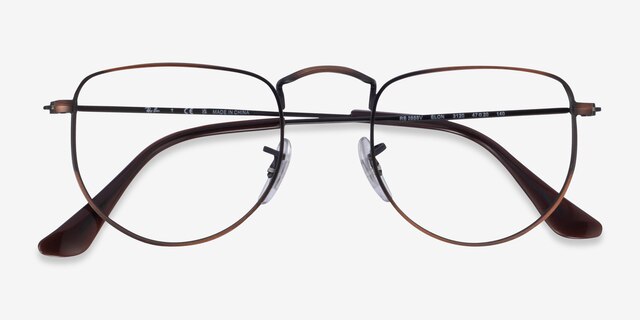 Ray-Ban RB3958V Elon Antique Copper MetalEyeglass Frames from EyeBuyDirect, Closed View