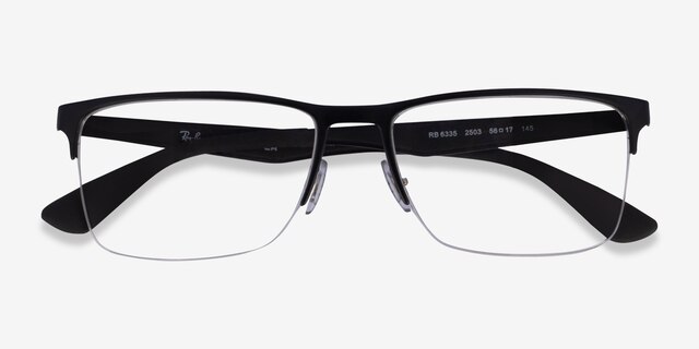 Ray-Ban RB6335 Matte Black MetalEyeglass Frames from EyeBuyDirect, Closed View