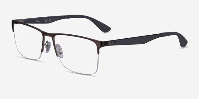 Ray-Ban RB6335 Matte Gunmetal MetalEyeglass Frames from EyeBuyDirect, Angle View