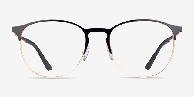 Ray-Ban RB6375 Gold Black MetalEyeglass Frames from EyeBuyDirect, Front View