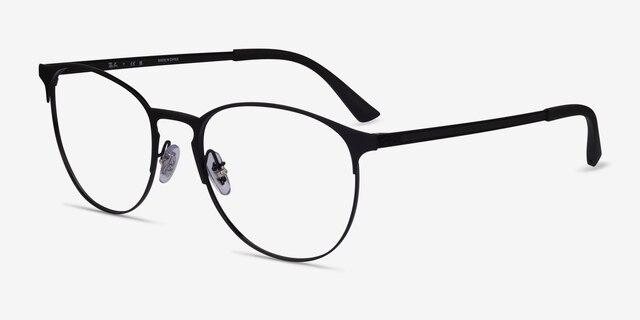 Ray-Ban RB6375 Matte Black MetalEyeglass Frames from EyeBuyDirect, Angle View