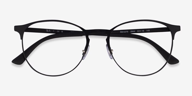 Ray-Ban RB6375 Matte Black MetalEyeglass Frames from EyeBuyDirect, Closed View