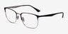 Ray-Ban RB6421 Matte Black Silver MetalEyeglass Frames from EyeBuyDirect, Angle View