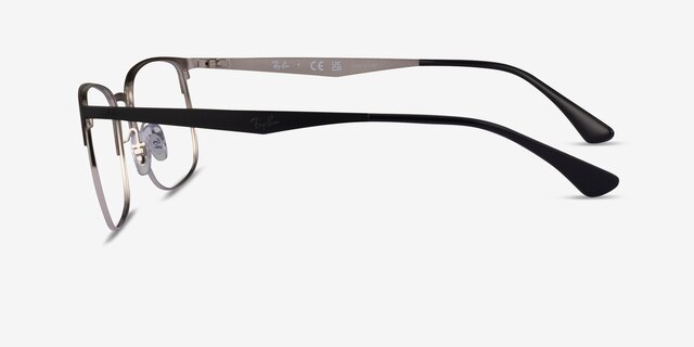 Ray-Ban RB6421 Matte Black Silver MetalEyeglass Frames from EyeBuyDirect, Side View
