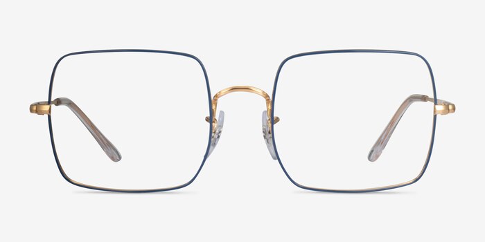 Ray-Ban RB1971V Blue Gold Metal Eyeglass Frames from EyeBuyDirect