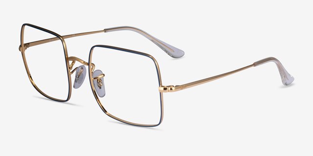 Ray-Ban RB1971V Blue Gold MetalEyeglass Frames from EyeBuyDirect, Angle View