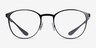 Ray-Ban RB6355 Black MetalEyeglass Frames from EyeBuyDirect, Front View