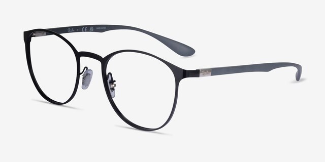 Ray-Ban RB6355 Black MetalEyeglass Frames from EyeBuyDirect, Angle View