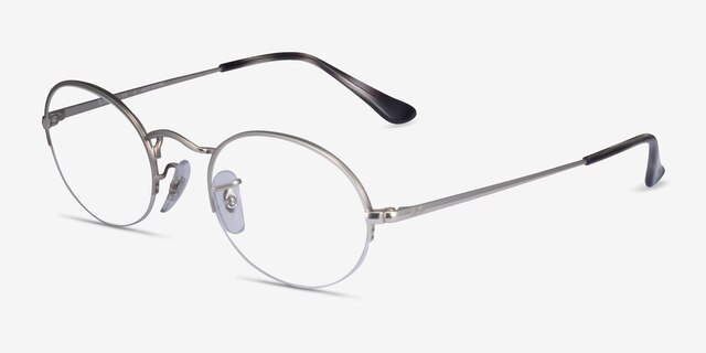 Ray-Ban RB6547 Matte Silver MetalEyeglass Frames from EyeBuyDirect, Angle View
