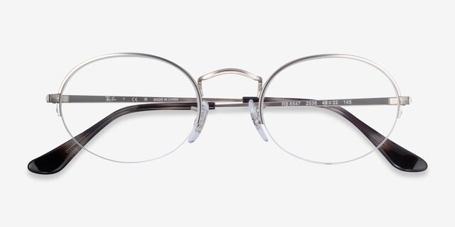 Ray-Ban RB6547 Matte Silver MetalEyeglass Frames from EyeBuyDirect, Closed View