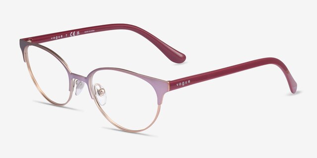 Vogue Eyewear VO4160 Brushed Pink Rose Gold MetalEyeglass Frames from EyeBuyDirect, Angle View
