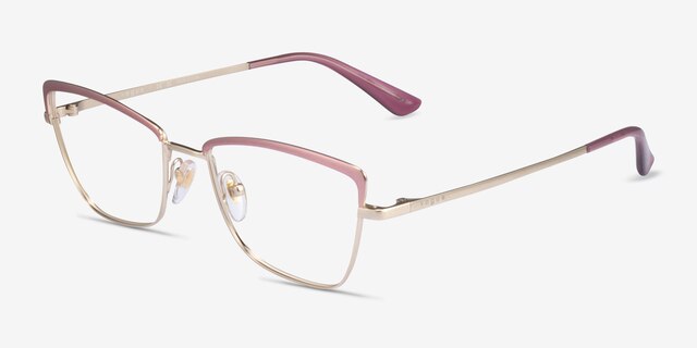 Vogue Eyewear VO4185 Brushed Pink Pale Gold MetalEyeglass Frames from EyeBuyDirect, Angle View