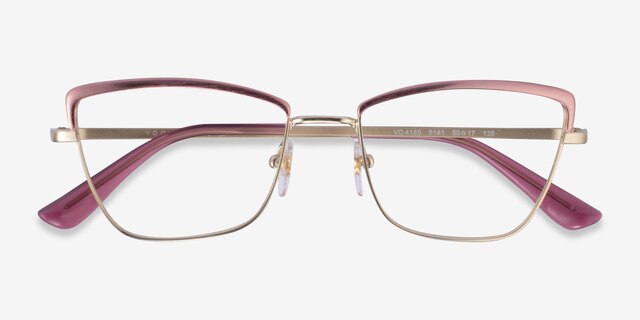 Vogue Eyewear VO4185 Brushed Pink Pale Gold MetalEyeglass Frames from EyeBuyDirect, Closed View