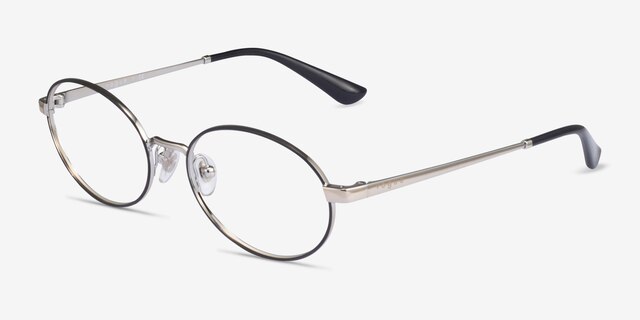 Vogue Eyewear VO4190 Black Silver MetalEyeglass Frames from EyeBuyDirect, Angle View