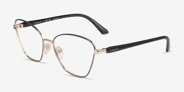 Vogue Eyewear VO4195 Brown Pale Gold MetalEyeglass Frames from EyeBuyDirect, Angle View