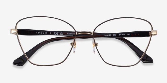 Vogue Eyewear VO4195 Brown Pale Gold MetalEyeglass Frames from EyeBuyDirect, Closed View