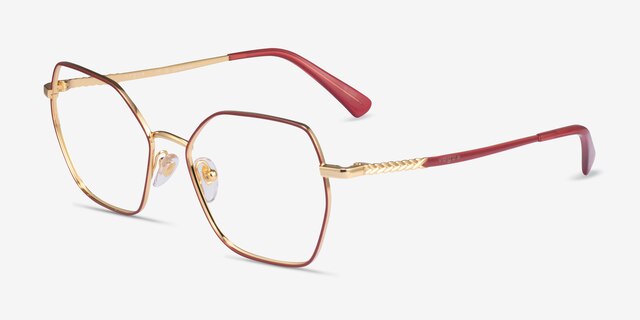 Vogue Eyewear VO4196 Top Red Gold MetalEyeglass Frames from EyeBuyDirect, Angle View
