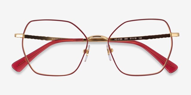 Vogue Eyewear VO4196 Top Red Gold MetalEyeglass Frames from EyeBuyDirect, Closed View