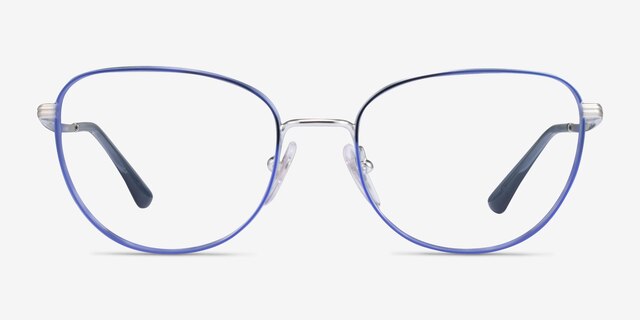 Vogue Eyewear VO4229 Blue Silver MetalEyeglass Frames from EyeBuyDirect, Front View