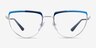 Vogue Eyewear VO4230 Blue Silver MetalEyeglass Frames from EyeBuyDirect, Front View